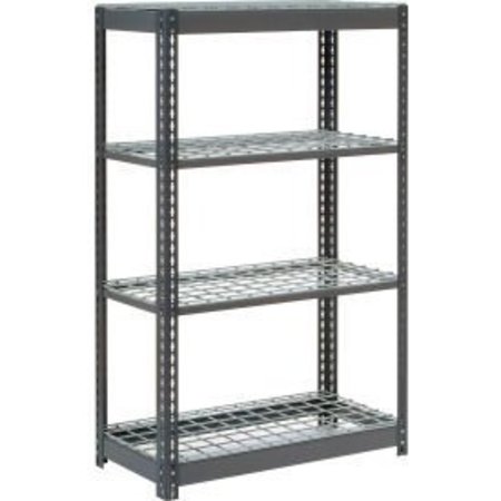 GLOBAL EQUIPMENT Heavy Duty Shelving 36"W x 24"D x 60"H With 4 Shelves - Wire Deck - Gray 717200